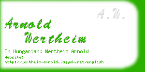 arnold wertheim business card